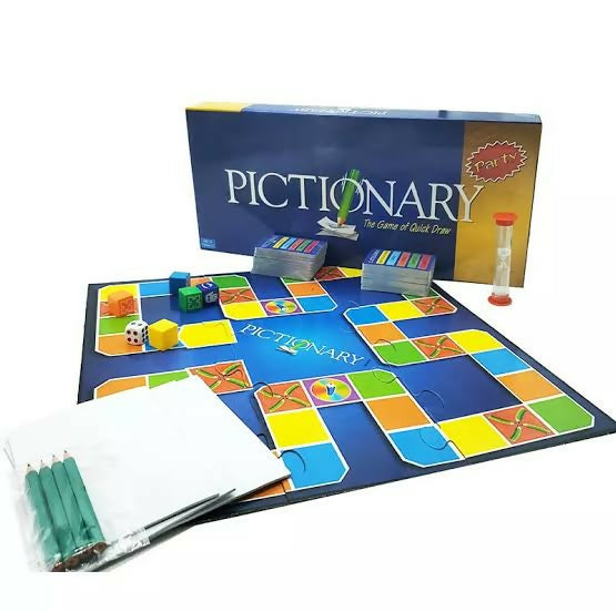 Pictionary-the Game of Quick Draw Blue Pictionary Board Game Laern and Fun