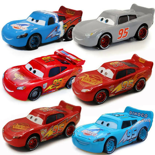 Disney Pixar Lightning Mcqueen Pull Back Car Toys Set For Kids Cartoon Characters Pullback Metallic Body Vehicles Cars Toy - Die Cast