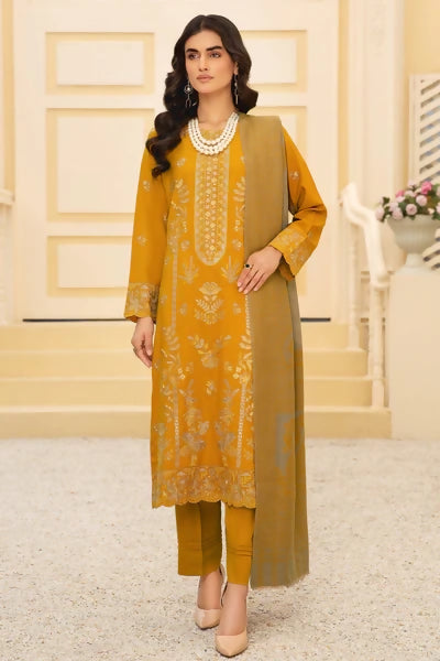 Shafaq SQ-27 : Unstitched Luxury Embroidered Dhanak 3PC - ValueBox