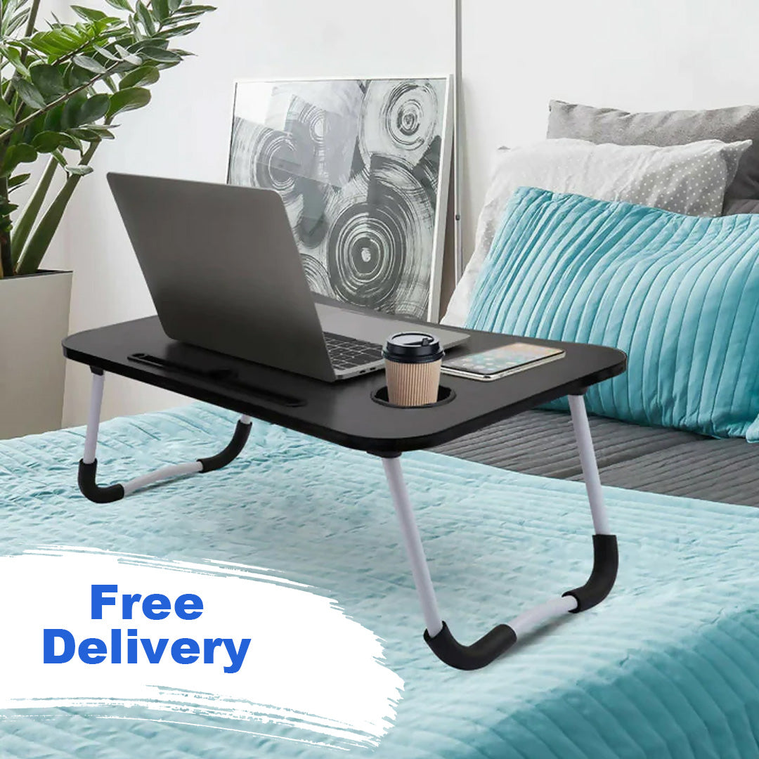 Gaming Laptop Table for Bed | Wood Portable Laptop Desk | Folding Home Laptop Desk for Bed & Sofa ( FREE DELIVERY )