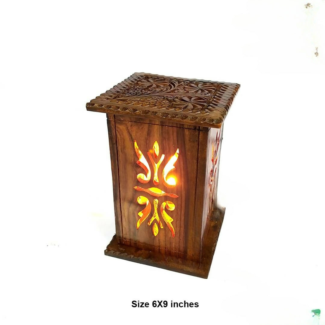 Table Lamp Wooden Hand Carved