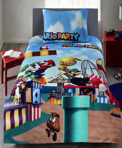 Digital-Printed-Junior-Single-Bed-Sheet-4203-Mario-Party-Apricot-120