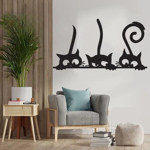 WOODEN CAT WALL DECOR