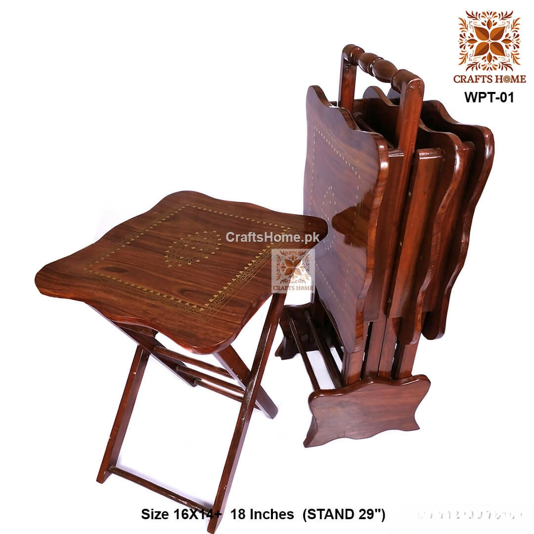 Folding Picnic Table Brass Work 4 Pcs Set