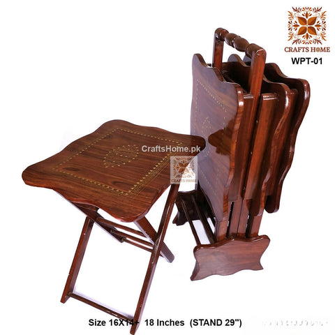 Folding Picnic Table Brass Work 4 Pcs Set