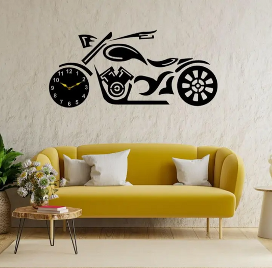 AKW Wall Clock 3D bike style inches Wooden Watch