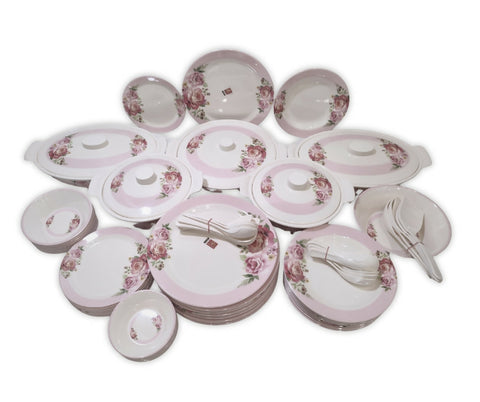 72 Pcs Iconic Melamine Dinner Set 8 Person Serving , Premium Quality Beautiful Look I,9 - ValueBox