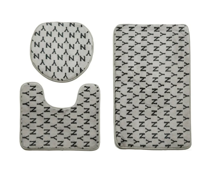 3-PCs-Anti-Skid-Commode-Mat-Set-Grey-Alphabets-Apricot-4281