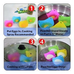 Pack of 6 Egg Poacher Silicone - ValueBox