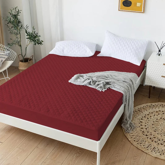 Quilted-Waterproof-Mattress-Protector-Burgundy-Apricot-4460