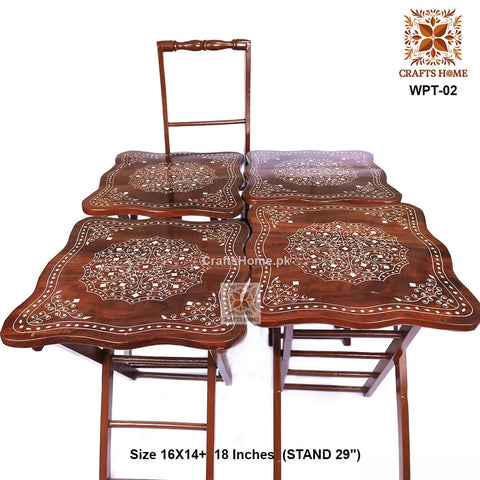 Folding Picnic Table Brass Work 4 Pcs Set
