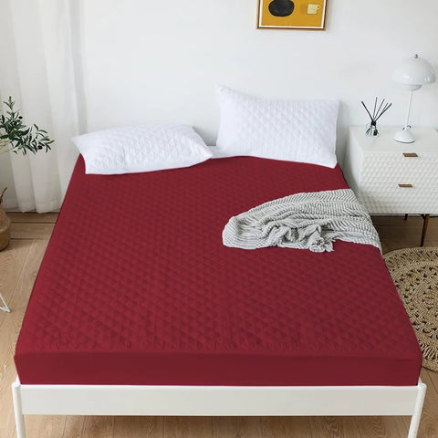 Quilted-Waterproof-Mattress-Protector-Burgundy-Apricot-9593