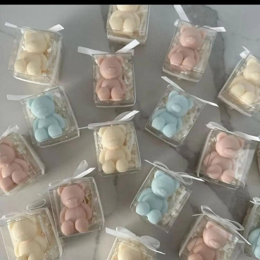 Personalized Mini Bear Candle - Wedding Favours - Baby Shower - Wholesale Events - Mini bear Candles - Custom Events