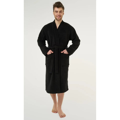 100-Cotton-Bathrobe-1406-Medium-Black-Apricot-4620