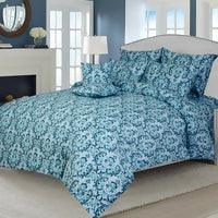8 Pcs Printed Rich Cotton Bed Set With  Cover Pillow & Cushion Covers Set - ValueBox
