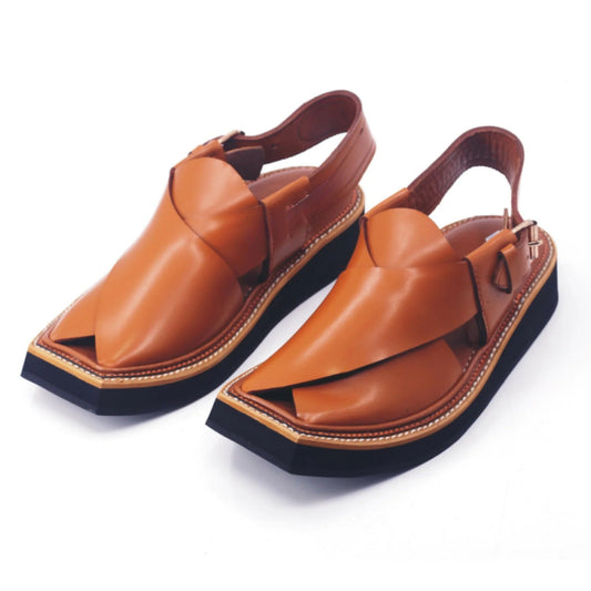 Premuim Quality Tan Leather Kaptaan Chappal