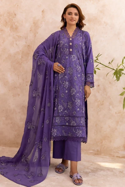 Mahhe MH-05 : Unstitched Embroidered Lawn 3PC - ValueBox