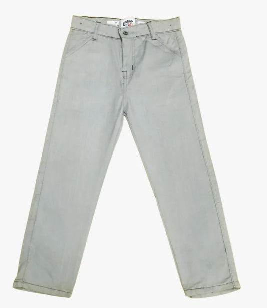 Boys Light Grey Cotton Pant