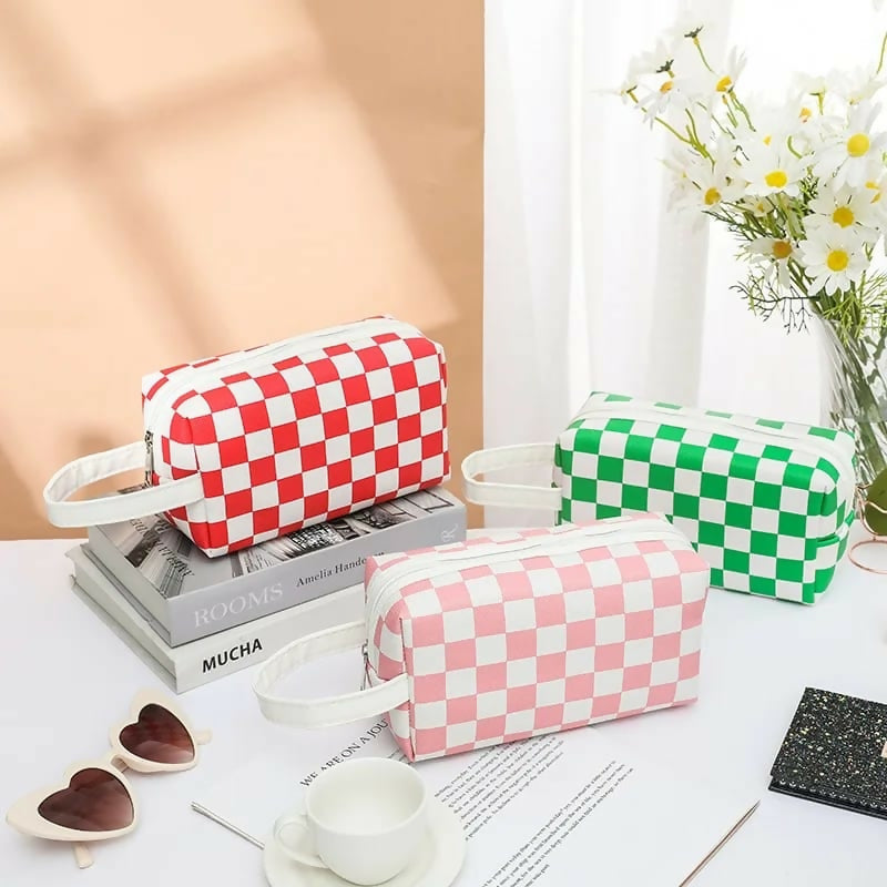 Women-Waterproof-PU-Leather-Cosmetic-Storage-Bags-Chess-SA2405-115-Apricot-1381