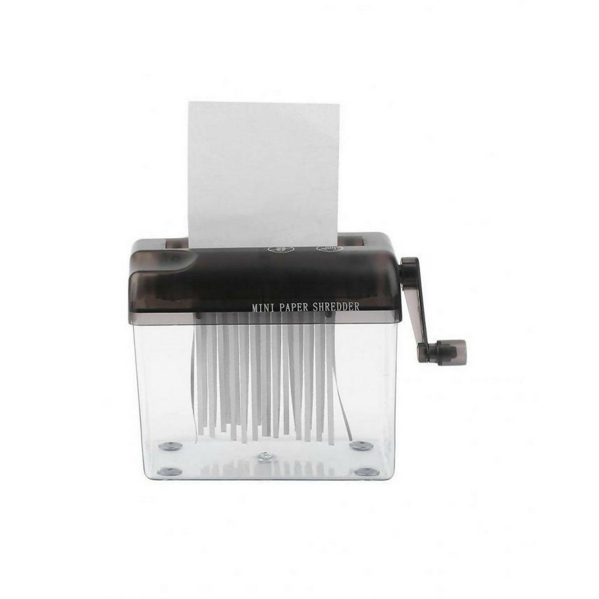 A5 size Manual Paper Shredder (Strip Cut) - Transparent - ValueBox