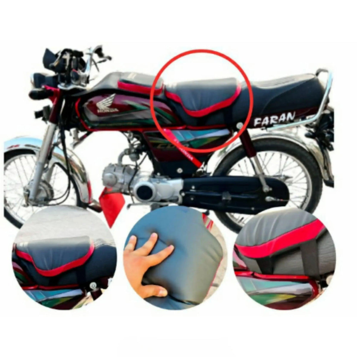 badgeRed And Black Waterproof Universal Tainki Bike Seat Cushion For Kids with Tainki Cover - GIFT City - ValueBox