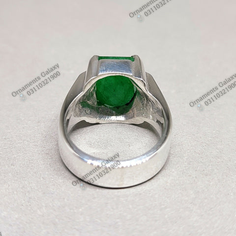 Emerald Cut 6 CT Deep Green Emerald Ring Pure Silver Ring Handmade Sterling Silver Ring