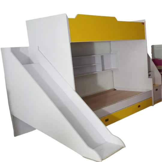 Double Bed yellow and white