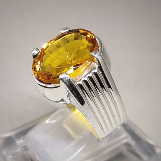 Yellow Topaz Ring, Topaz Silver Ring, Handmade Topaz Ring For Men & Women, Topaz Gemstone Ring Gift Ring