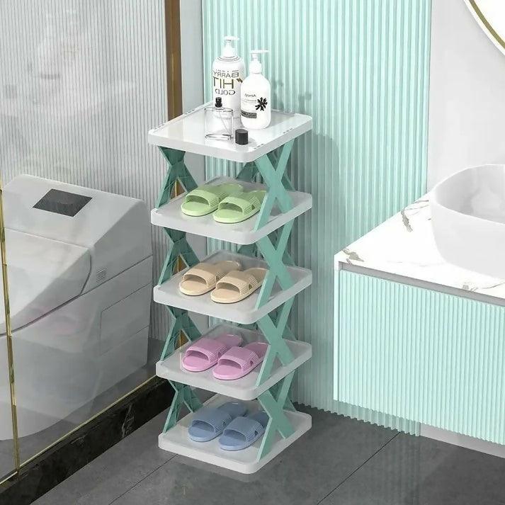 High Quality Foldable X Shape Shoe Rack 5 Layers - ValueBox