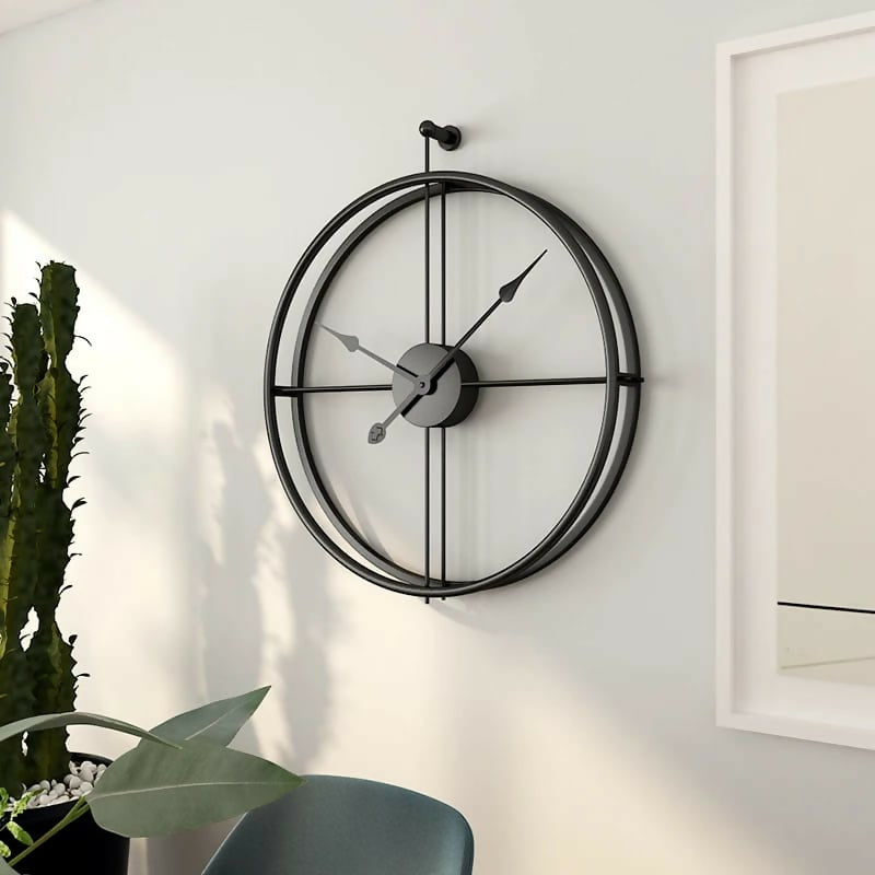 55CM-Metal-Wall-Clock-Black-SA2405-211-Apricot-6081