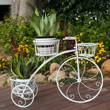 GEP Metal Tricycle Planter Stand for Garden & Home Décor