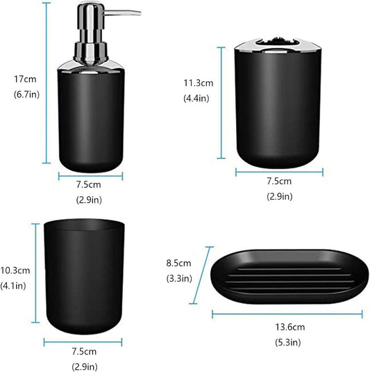 4-PCs-Wooden-Lid-Bath-Accessories-Set-1684Plain-Black-Apricot-9325