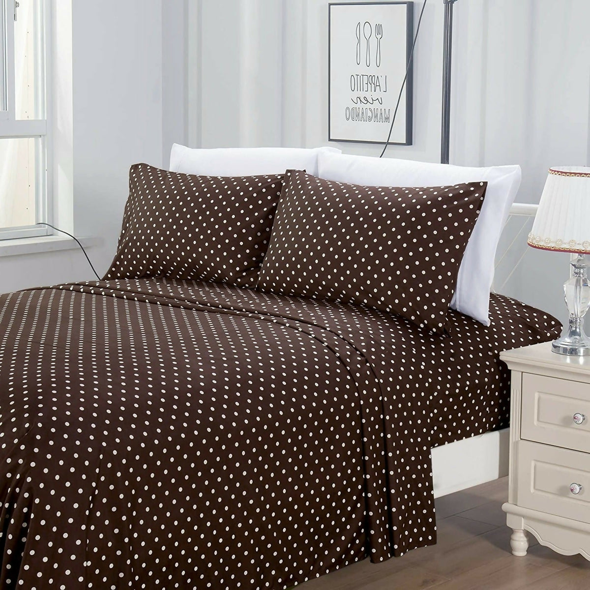 Fitted-Bed-Sheet-Brown-Polka-Apricot-2338