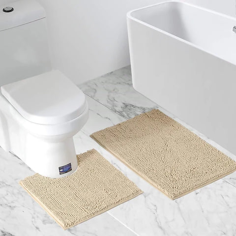 2-PCs-Microfiber-Anti-Slip-Commode-Mat-Set-Beige-Apricot-4179