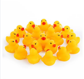 6pcs Baby Bath Toy Cute Little Yellow Duck with Squeeze Sound Soft Rubber Float Ducks Play Bath Game Fun Gifts for Children