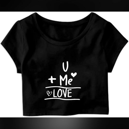 Khanani's You plus me cotton crop top tshirt for women - ValueBox