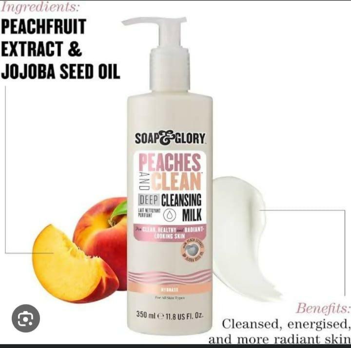 Soap & Glory Peaches & Clean Deep Cleansing Milk 350ml - ValueBox