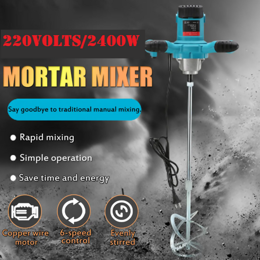 GB6116 Steering Wheel Mixer Industrial Electric Cement Mixer Stirrer Paint Grout - ValueBox