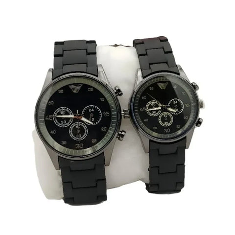 Blue Couple Pair Rubber Chain Watch Premium Quality