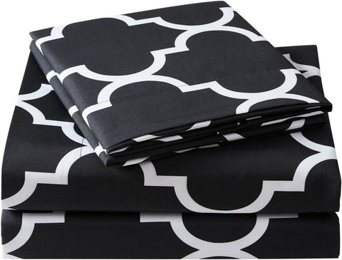 Fitted-Bed-Sheet-Black-Geometric-Apricot-6331