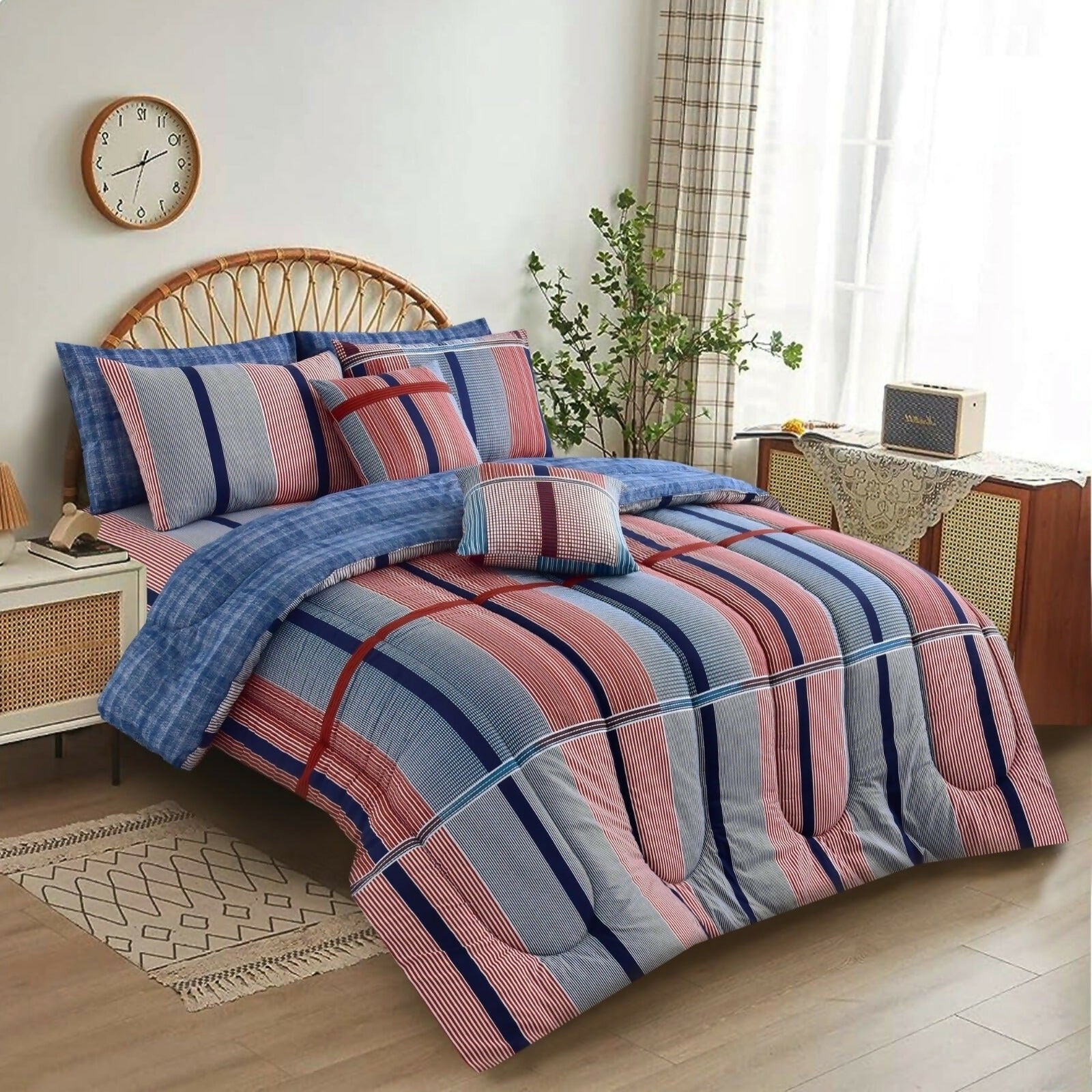 8-PCs-Winter-Comforter-Set-Multi-Lines-Apricot-1036