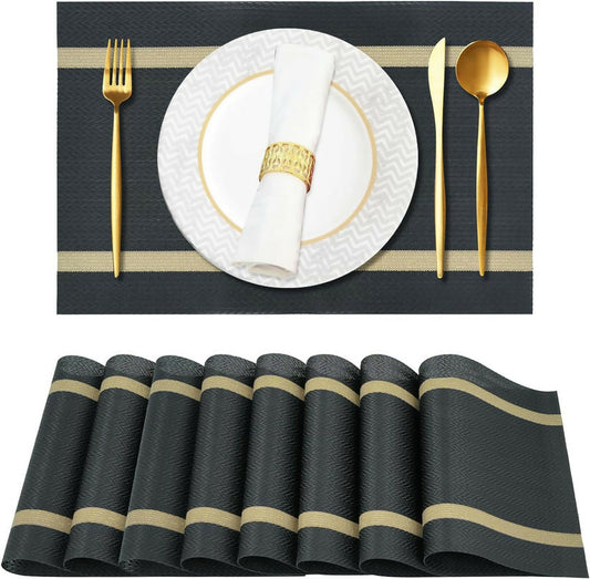 PVC-Table-Place-Mats-Black-Weaves-Apricot-5315