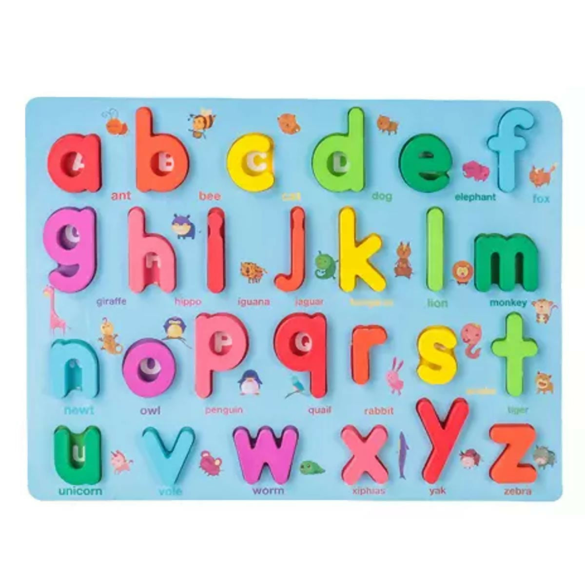 3D Wooden ABC, 123 & Shapes Learning Educational Puzzle Board for Kids