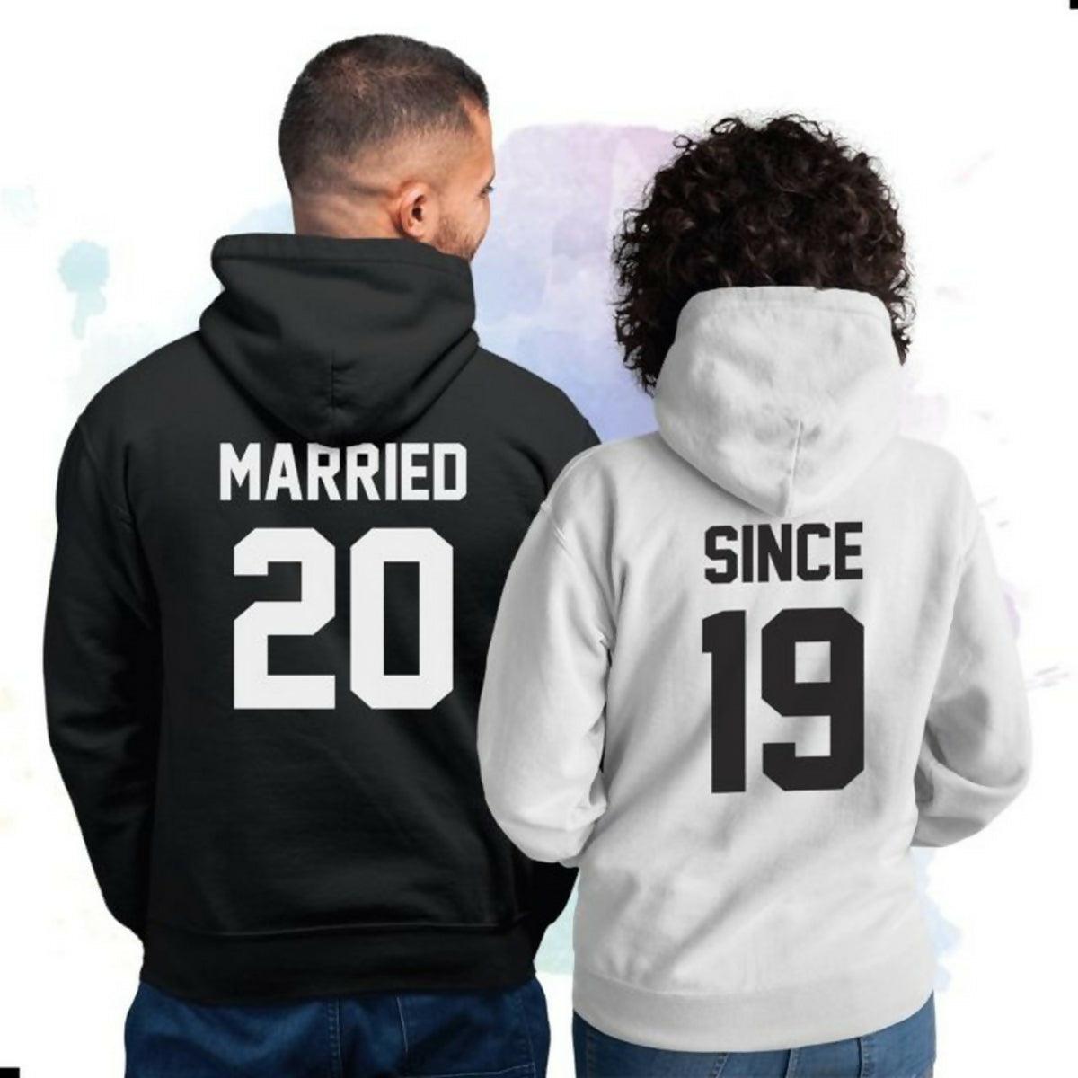 KHANANIS customized date printed pullover matching hoodies for husband wife-packof 2 - ValueBox