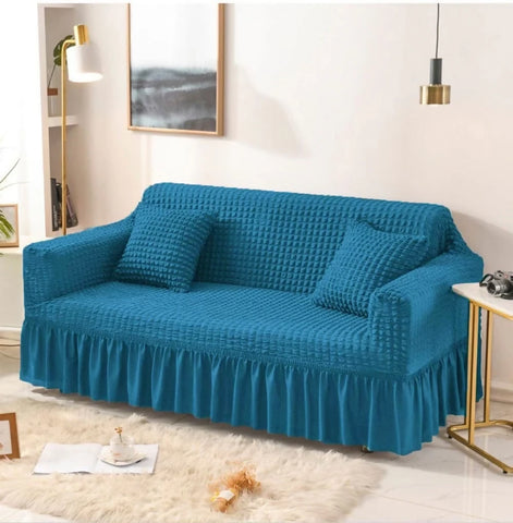 Frill Style Bubble Stuff Sofa Cover (Zinc Color) - ValueBox