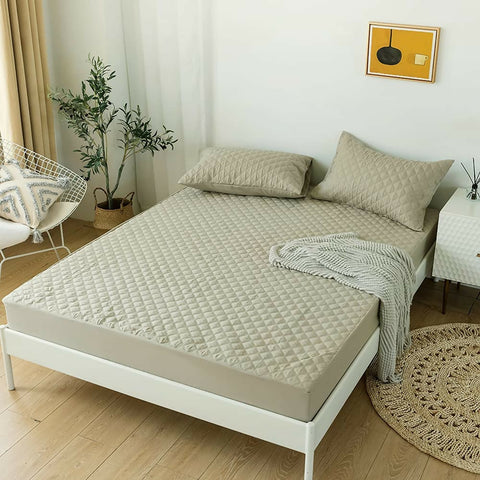 Quilted-Waterproof-Mattress-Protector-Beige-Apricot-6682