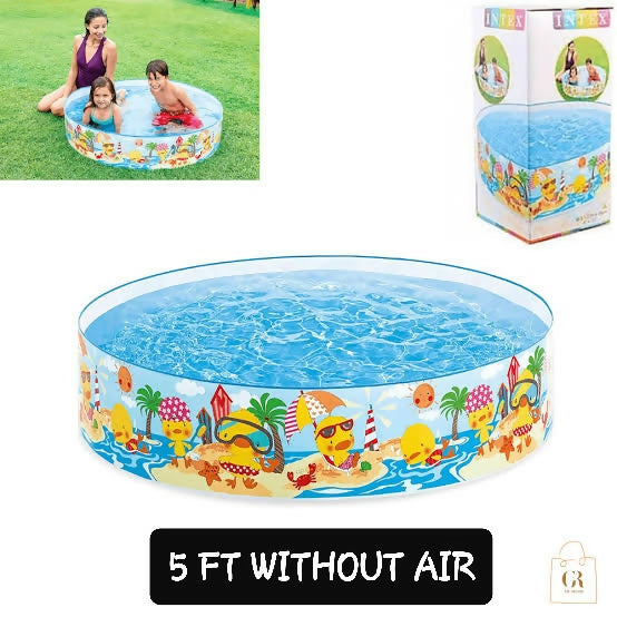 INTEX 58477 - Snapset Duckling Baby Pool For Kids Inflatable Kids Bath Tub For Children - 48 x 10 IN