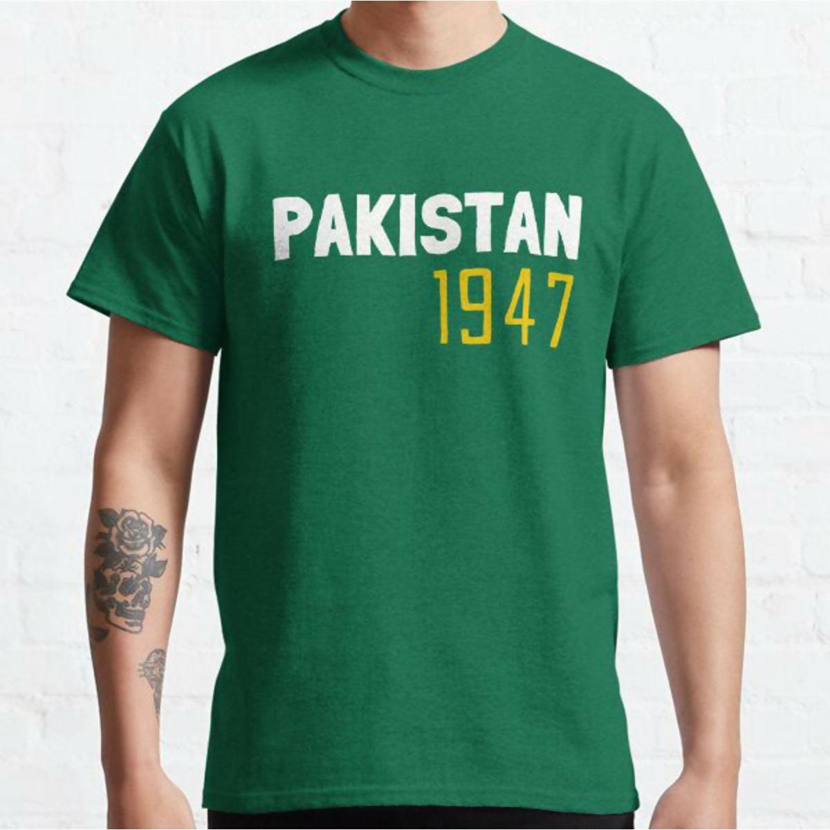 Khanani's Pakistan 1947 cotton green tshirts for men - ValueBox