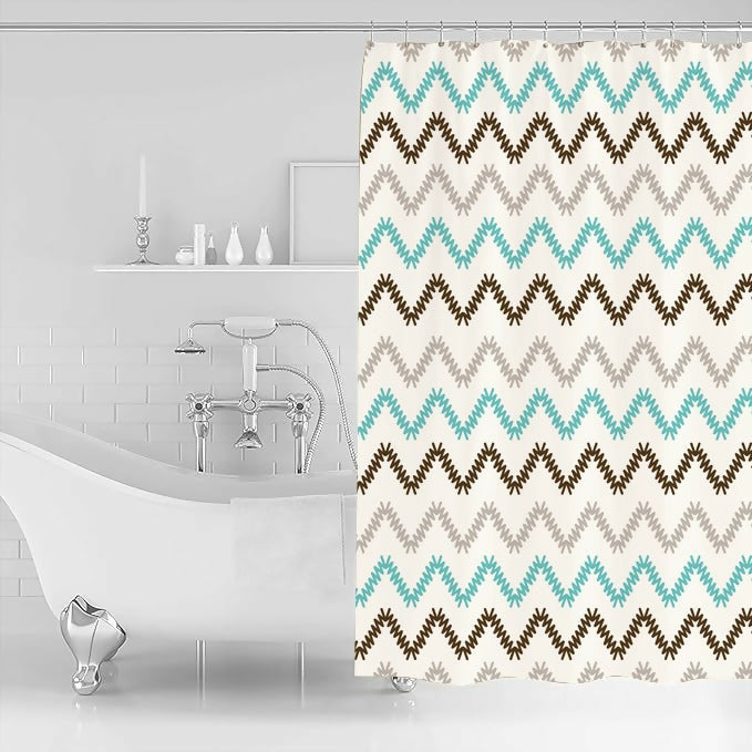 1-PC-Waterproof-Shower-Curtain-Chevron-Apricot-6414