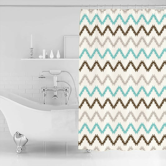 1-PC-Waterproof-Shower-Curtain-Chevron-Apricot-6414